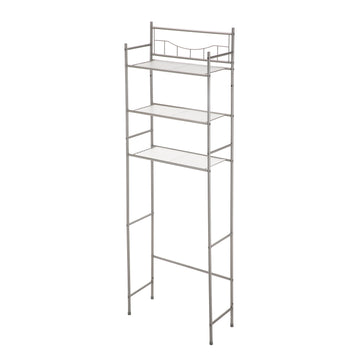 3-Shelf over the Toilet Steel Storage Shelf Unit, Satin Nickel, Holds up to 30 Lb Capacity
